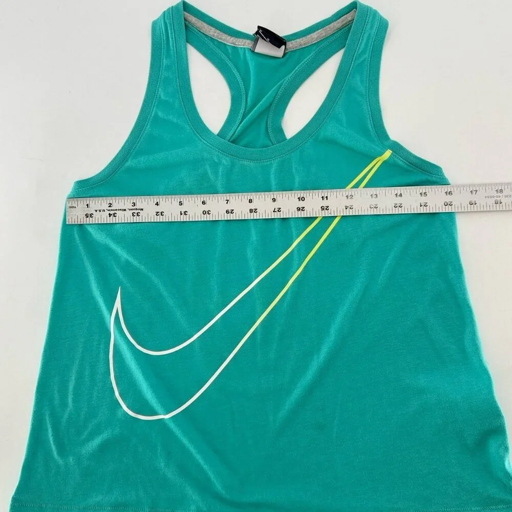 Nike Women’s Teal Racerback Swoosh Tank Top Stretch Sz M Athleisure See‎ Photos